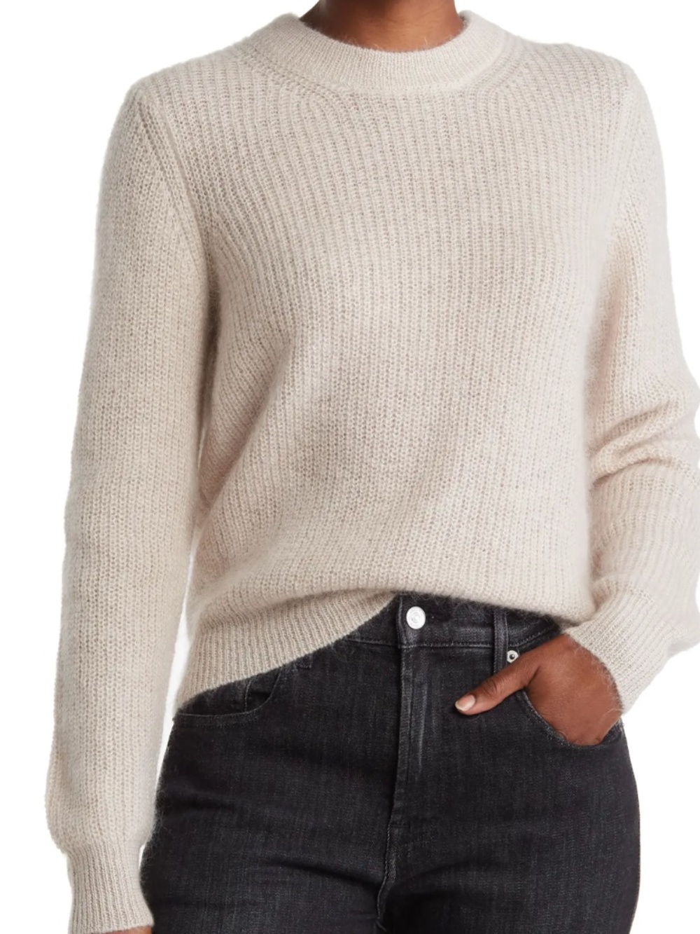 ba&sh DANY Mohair Silk Sweater Beige Medium